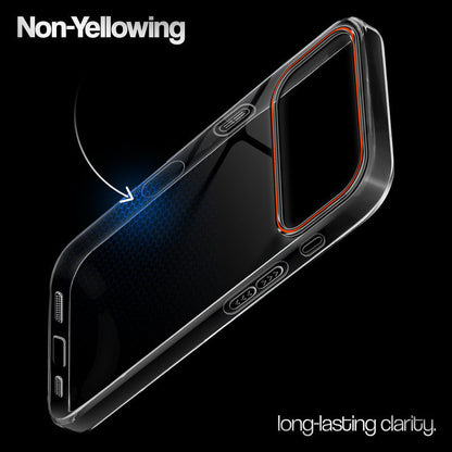 Crystal Clear Anti-Yellow Transparent Back Cover Case With Camera Ring Protection for Apple iphone 17 Pro Max