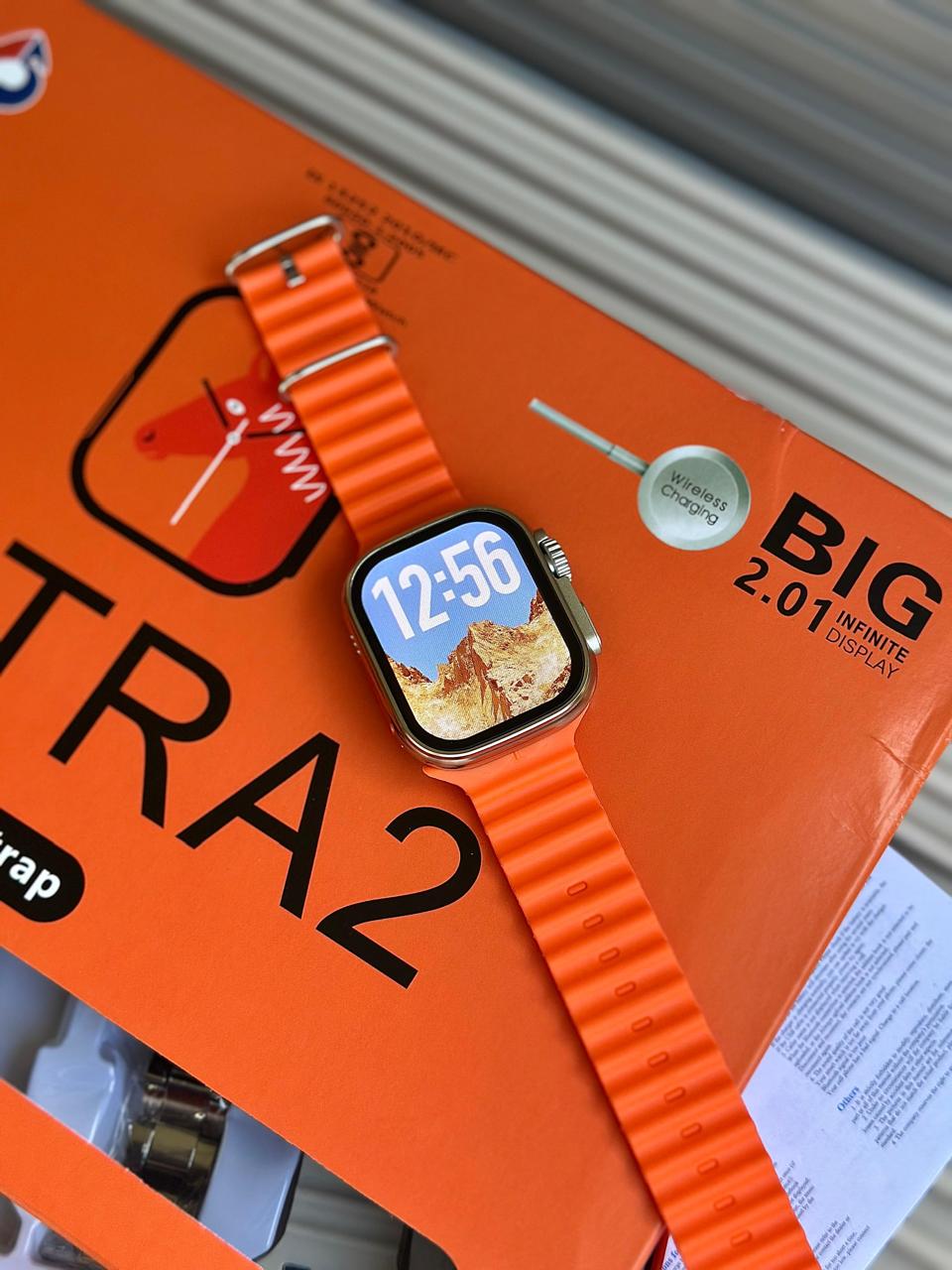 Ultra 49mm Smartwatch 7-in-1 Combo with Bluetooth Calling, 2.01" HD Display, Wireless Charging & Health Tracking (Orange)