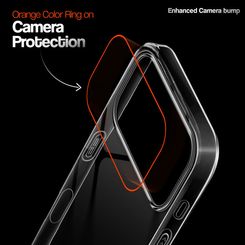 Crystal Clear Anti-Yellow Transparent Back Cover Case With Camera Ring Protection for Apple iphone 17 Pro Max