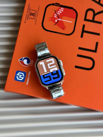 Ultra 49mm Smartwatch 7-in-1 Combo with Bluetooth Calling, 2.01" HD Display, Wireless Charging & Health Tracking (Orange)