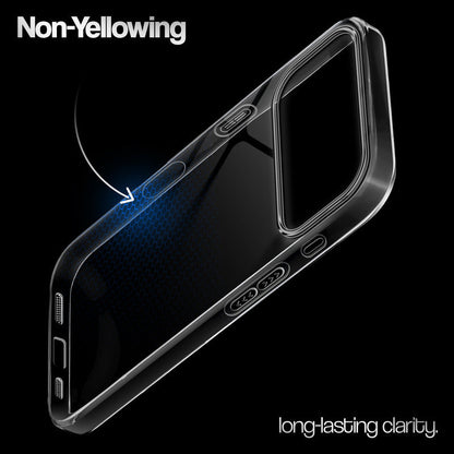 Crystal Clear Anti-Yellow Transparent Back Cover Case With Camera Ring Protection for Apple iphone 17 Pro Max