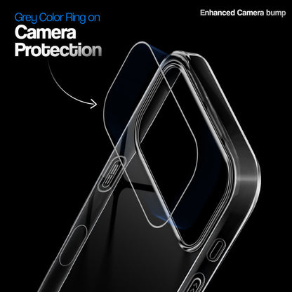 Crystal Clear Anti-Yellow Transparent Back Cover Case With Camera Ring Protection for Apple iphone 17 Pro Max