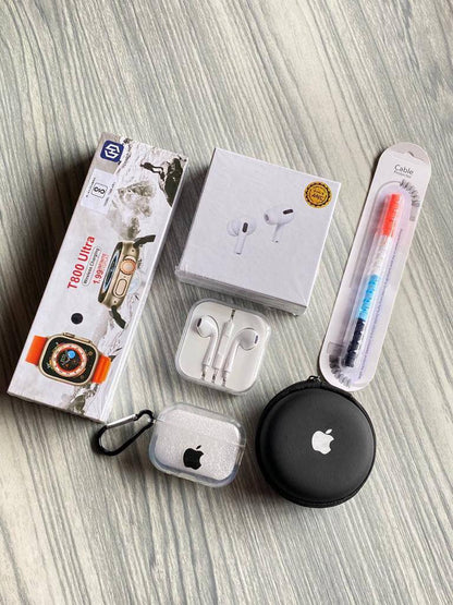 6 in 1 Premium Smart Combo | Ultra Smart Watch + TWS Earbuds + Earbuds + More