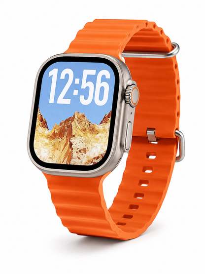 Ultra 49mm Smartwatch 7-in-1 Combo with Bluetooth Calling, 2.01" HD Display, Wireless Charging & Health Tracking (Orange)