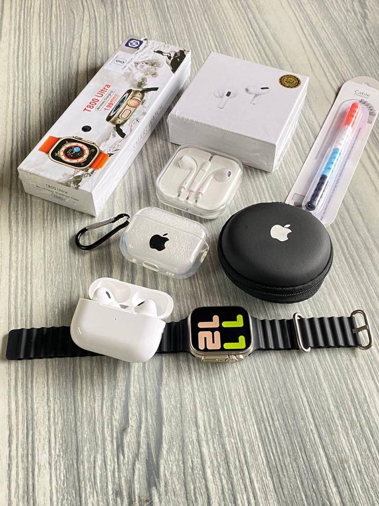 6 in 1 Premium Smart Combo | Ultra Smart Watch + TWS Earbuds + Earbuds + More