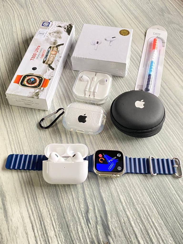 6 in 1 Premium Smart Combo | Ultra Smart Watch + TWS Earbuds + Earbuds + More